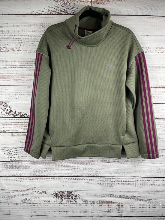 adidas Tops - Adidas Pullover Sweater Women's Size M 3 Stripe Funnel Neck Athletic Cozy Top